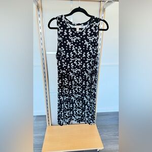 LOFT Black and White Floral Dress